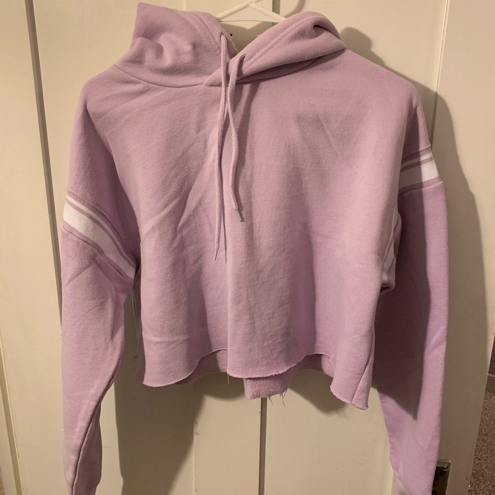 Purple cropped Urban Outfitters hoodie
